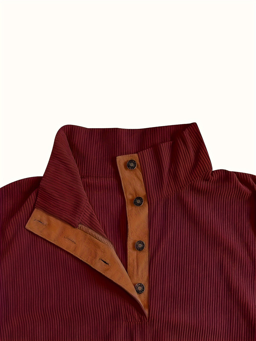 Men'S Casual Jacket for Autumn And Winter, Featuring a Loose Fit, Corduroy Fabric, Stand-Up Collar, Long Sleeves, And Button- Design.