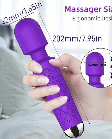 Wand Massager Vibrator with 8 Speeds 20 Vibration Modes, Personal Massager Adult Sex Toys for Women-Purple