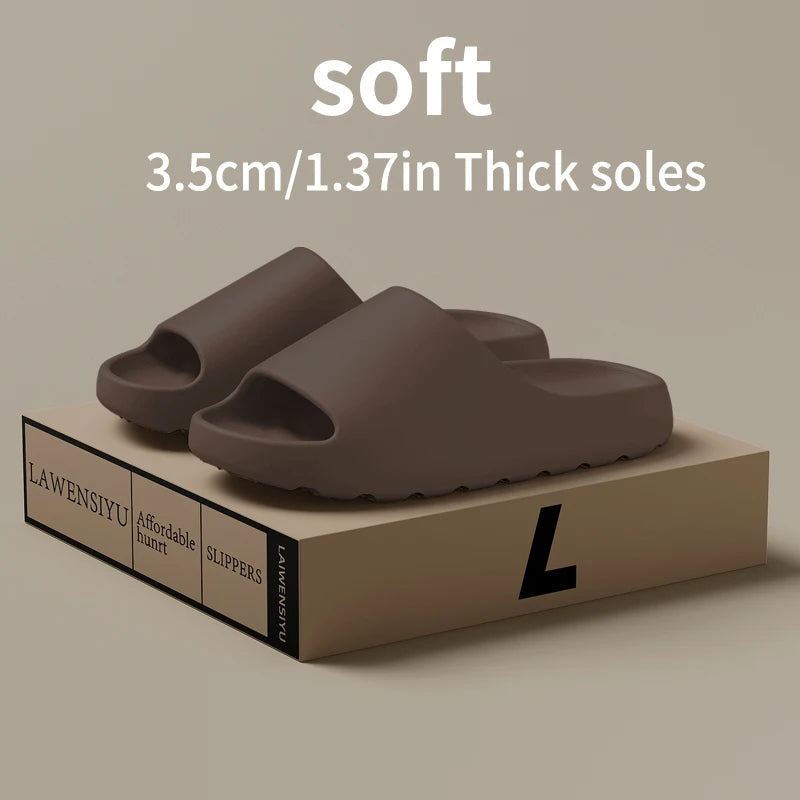 Summer Women Slippers Men Sandals Casual Beach Shoes Soft Bottom Slides Thick Platform EVA Anti-Slip Home Slippers