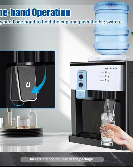 5 Gallon Hot and Cold Water Dispenser, Countertop Water Dispenser, Top Loading Hot & Cold Water Cooler Dispenser with 3 Temperature Settings, for Office, in The Desk Bedside Cabinet, Tea Table, Bar