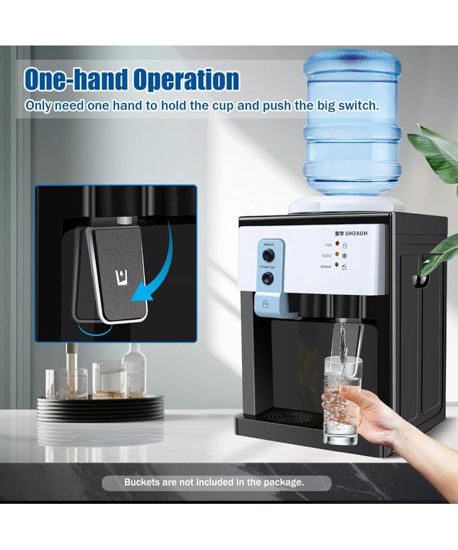 5 Gallon Hot and Cold Water Dispenser, Countertop Water Dispenser, Top Loading Hot & Cold Water Cooler Dispenser with 3 Temperature Settings, for Office, in The Desk Bedside Cabinet, Tea Table, Bar