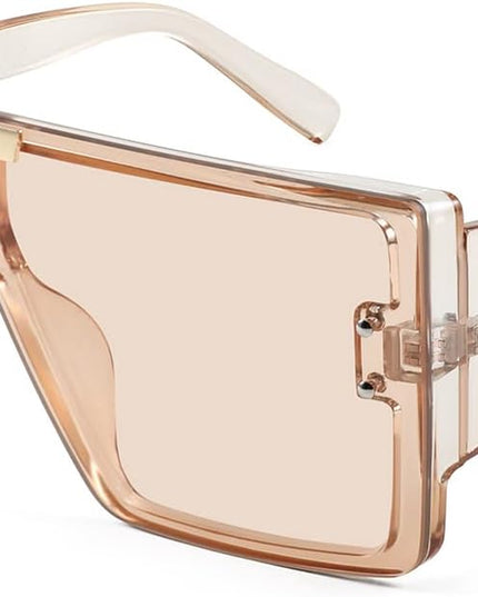 FEISEDY Square Oversized Flat Top Sunglasses with Side Lens Integrated for Women Men B4028