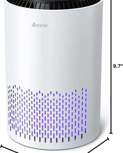 Air Purifiers for Bedroom Home, Air Purifier Air Cleaner for Smoke Pollen Dander Hair Smell Portable Air Purifier with Sleep Mode Speed Control for Bedroom Office Living Room, MK01- White