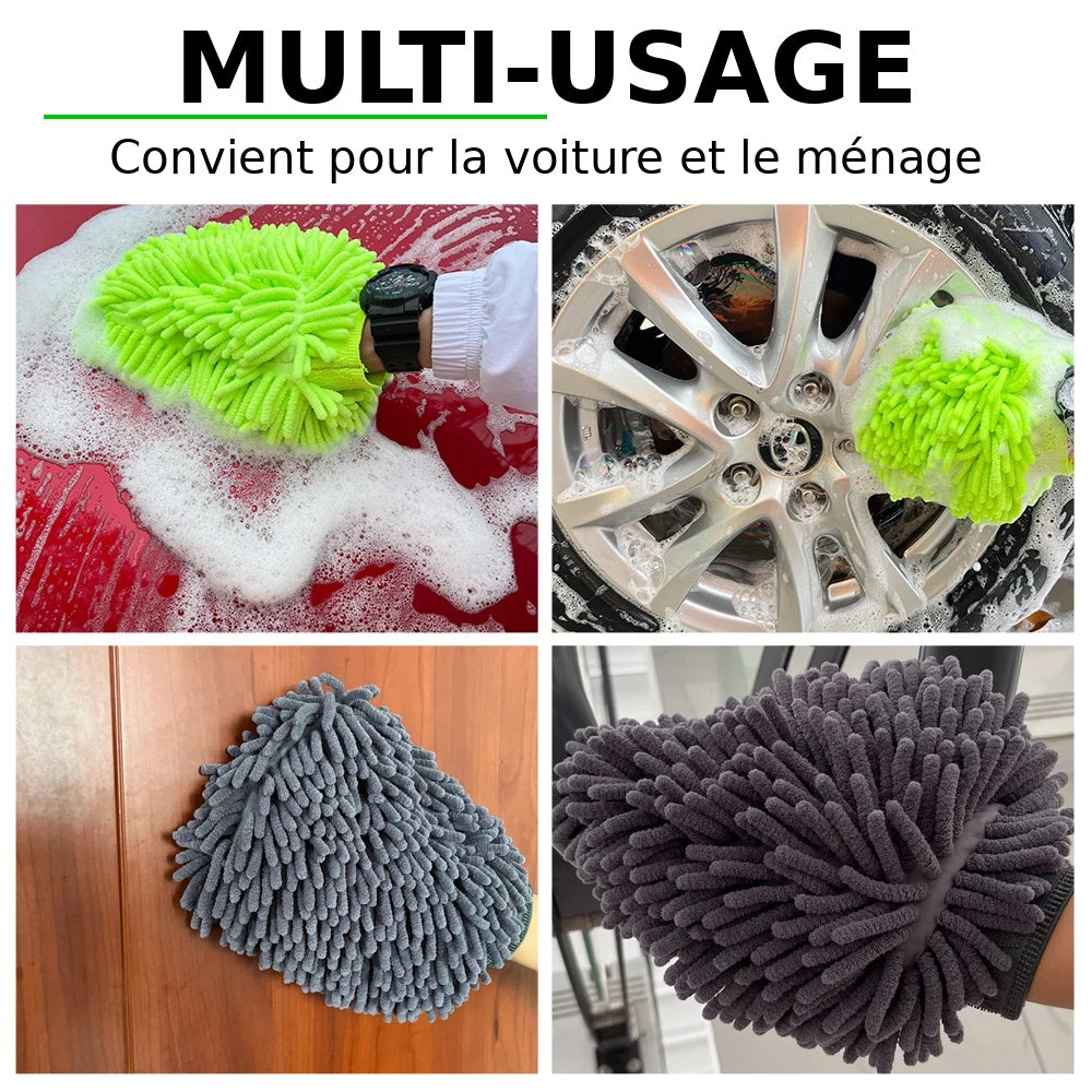 Car Wash Gloves Chenille Glove Plush Rags Thickened double-sided Car Supplies Cleaning Tools Auto Acessories Car Detailing