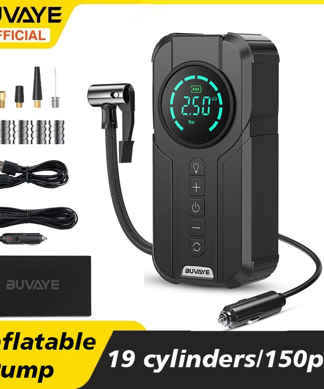 Portable Digital Inflatable Pump for Cars, Motorcycles, Bicycles, and Boats