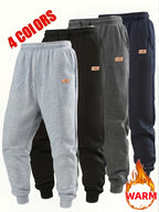 Men's 4-Color Options Compatible Sweatpants - Stretch Knit Joggers with Drawstring Waist, Belt-Like Design | Solid Color Options Black, Gray, Navy, White | Elastic Cuffs and Smooth Legs, Suitable for Gym, Casual, Casual Attir