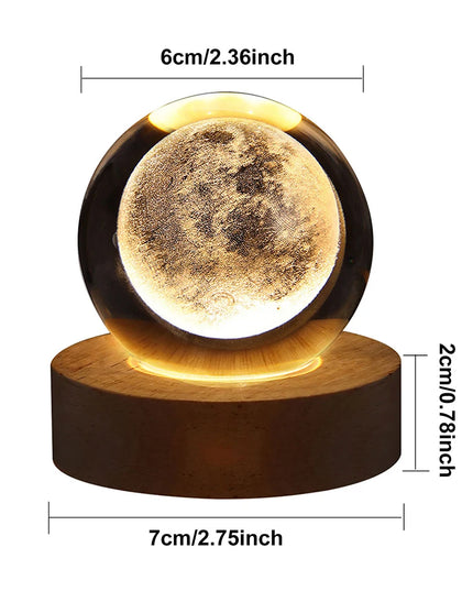 Crystal Ball Night Lights Glowing Planet Galaxy Astronaut 3D Moon Table Lamp USB Atmosphere Lamp Tabletop Decorations Kid Gifts