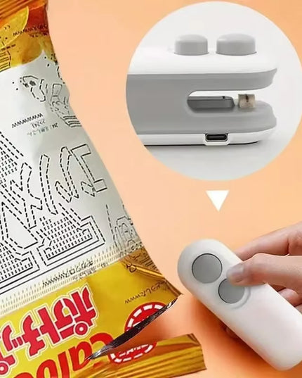 Portable Mini Sealer 2 in 1 Heat Sealer for Snacks Home Use Rechargeable Sealer Vacuum Sealer Snacks Plastic Bag Heat Sealer
