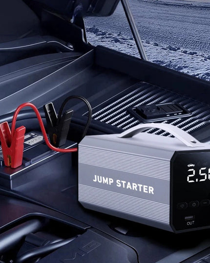 12V 16000mAh Portable Car Jump Starter Inflatable Pump Starter Booster Starting Device for Motorcycles, Bicycles,power Bank