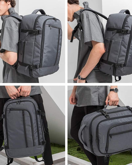 Travel Overnight Backpack,40-Liter FAA Flight Approved Weekender Bag Carry on Backpack Grey(With No Cubes)…