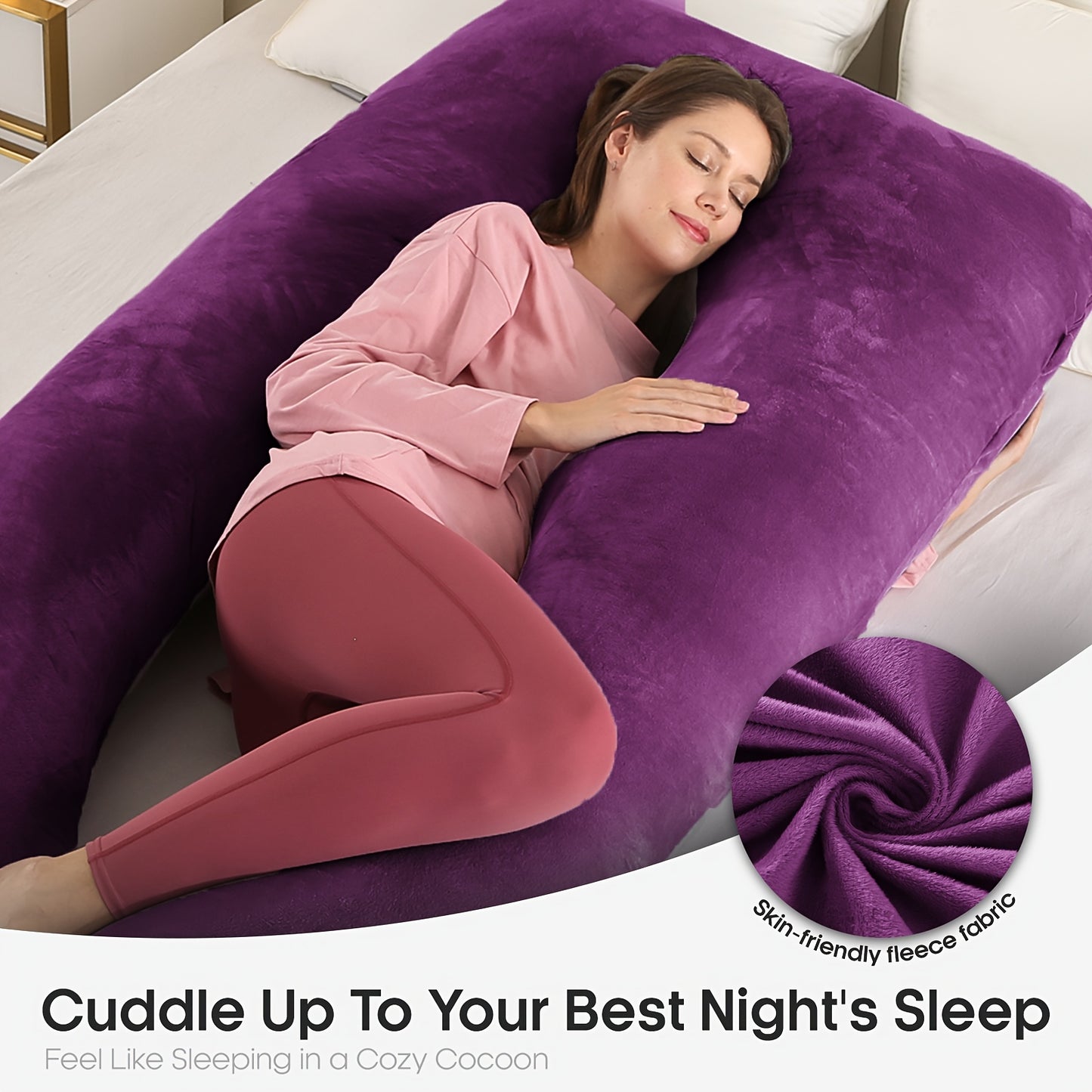 Pregnancy Pillow, U Shaped Full Body Pillows For Sleeping Support, 55in/60in Maternity Pillow For Pregnant Women With Cover