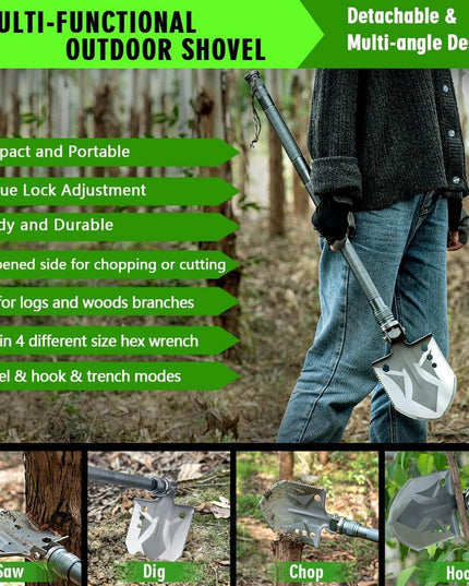 28 in 1 Survival Multi-Tool Shovel Kit