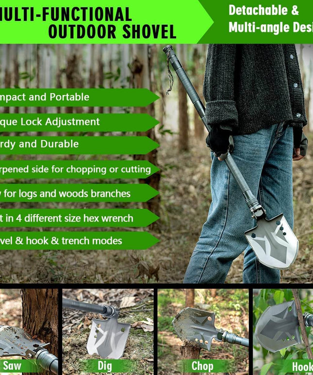 28 in 1 Survival Multi-Tool Shovel Kit