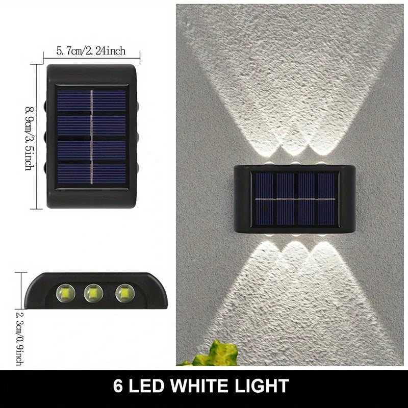 1pc 6-10 LEDs Solar Outdoor Wall Decorative Landscape Lighting Lights Fixtures Suitable For Courtyard Villa Fence Terrace Garden
