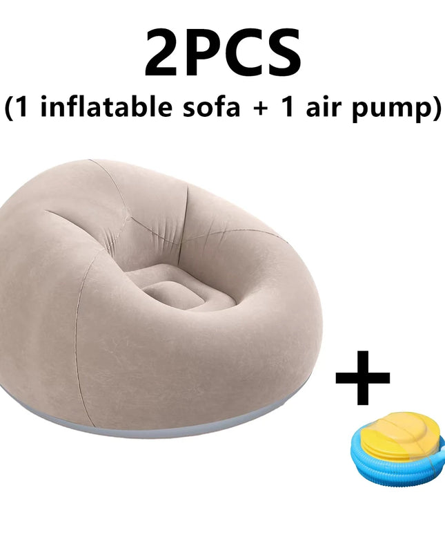 2pcs (1 sofa + 1 air pump) PVC inflatable sofa, suitable for camping, hiking and outdoor activities, Halloween/Christmas gifts