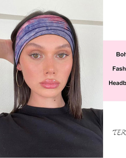 TERSE Extra Wide Headbands for Women Sport Yoga Workout Turban Headband Fashion Hairband Non Slip