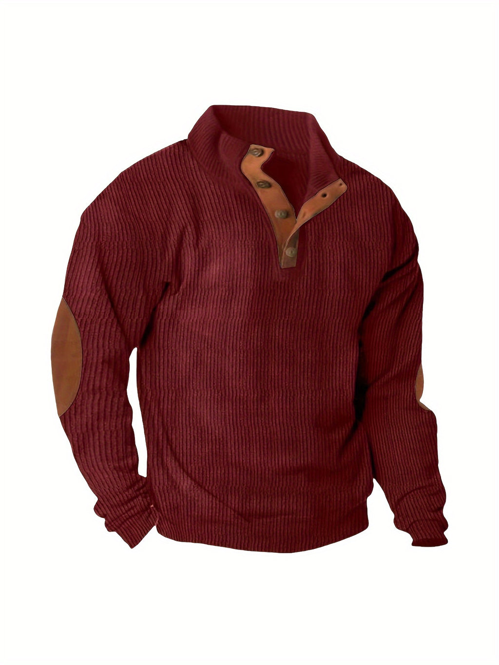 Men'S Casual Jacket for Autumn And Winter, Featuring a Loose Fit, Corduroy Fabric, Stand-Up Collar, Long Sleeves, And Button- Design.