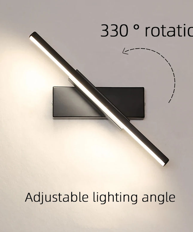 LED Wall Lamp Nordic Modern Minimalist Bedroom Bedside Lamp Creative Staircase Lamp Living Room Rotating Wall Lamp
