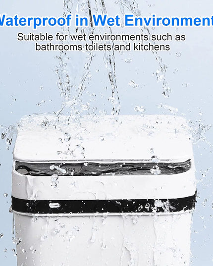 2.5 Gallon Bathroom Trash Can, Trash Cans for Kitchen, Plastic Trash Can with Lid, Smart Touchless