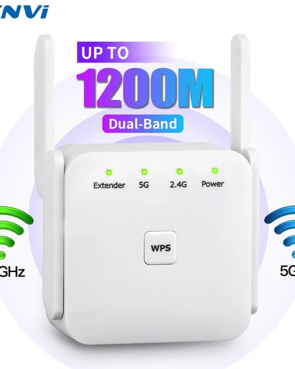 5Ghz WiFi Repeater AC1200 Wi-Fi Booster WiFi Extender Amplifier 2.4G/5GHz Wi-Fi Signal Booster Long Range Network Access Point