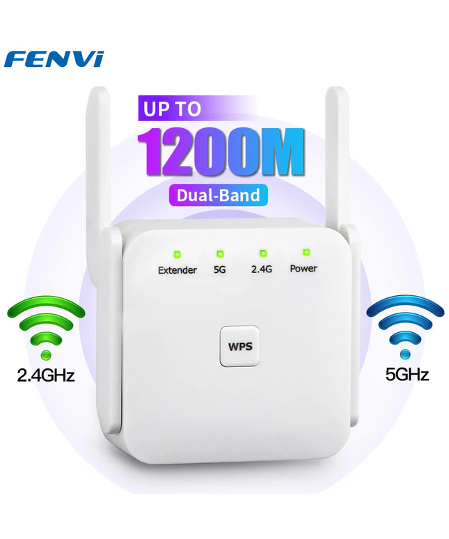 5Ghz WiFi Repeater AC1200 Wi-Fi Booster WiFi Extender Amplifier 2.4G/5GHz Wi-Fi Signal Booster Long Range Network Access Point