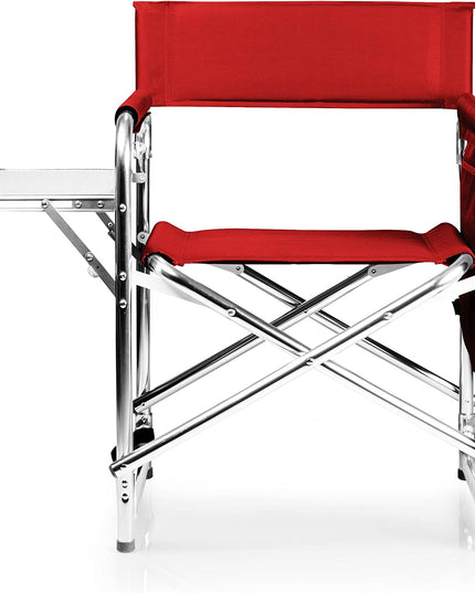 Sports Chair with Side Table, Camping Chair, Beach Chair, Camp Chair for Adults (Red)