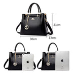 Luxury 3-Layer Leather Handbags for Women - Designer Crossbody Tote Bag with Large Capacity 2024
