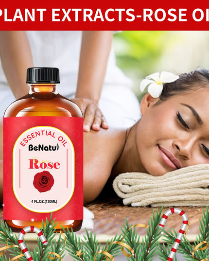 Benatu 4.06oz Rose Essential Oil Moisturize And Soothe Dry Skin-For Diffuser Essential Oil, Oil Diffuser, Essential Oil Diffuser-Valentine'S Day Gifts