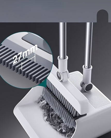 3 In1 Set, Household Broom And Dustpan Set, Long Handle Floor Cleaning Broom Dustpan Set, Rotatable Broom And Dustpan With Comb Tooth, Non-stick Hair, To Remove Dust And Garbage, For Home, Kitchen, Office, Cleaning Tool, Clea