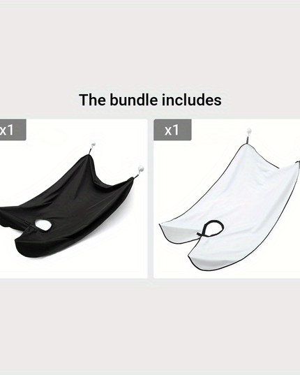 Beard Bib Apron For Men, Beard Trimming Catcher Bib For Shaving & Hair Clippings, Waterproof Non-Stick Hair Catcher Grooming Cloth With 2 Suction Cups