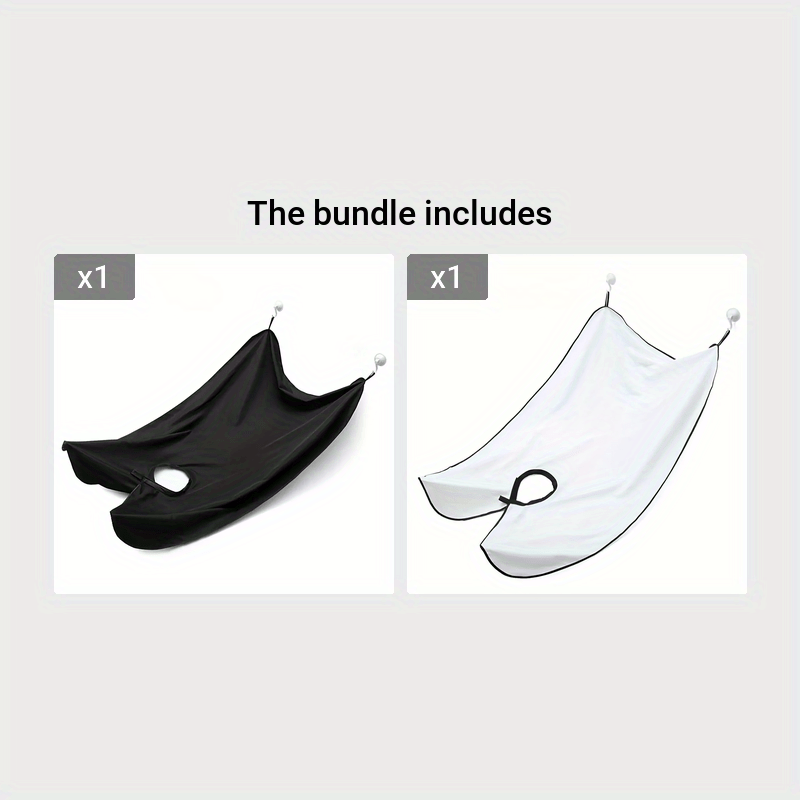 Beard Bib Apron For Men, Beard Trimming Catcher Bib For Shaving & Hair Clippings, Waterproof Non-Stick Hair Catcher Grooming Cloth With 2 Suction Cups