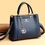 Luxury 3-Layer Leather Handbags for Women - Designer Crossbody Tote Bag with Large Capacity 2024