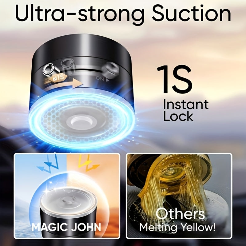 1pc Metal Vacuum Magnetic Suction Phone Holder, Strong Suction Cup Mount for Home, Car, Kitchen, Bathroom - Stable and Firm Grip, Home Gadget Organizer | Modern Phone Holder | Quality Suction Attachment, Phone Suction Grip