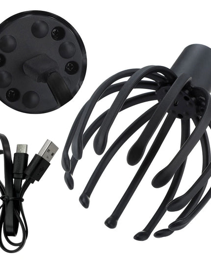 Electric Head Massager with Adjustable Settings, 12 TPE Massage Claws, USB Rechargeable Device