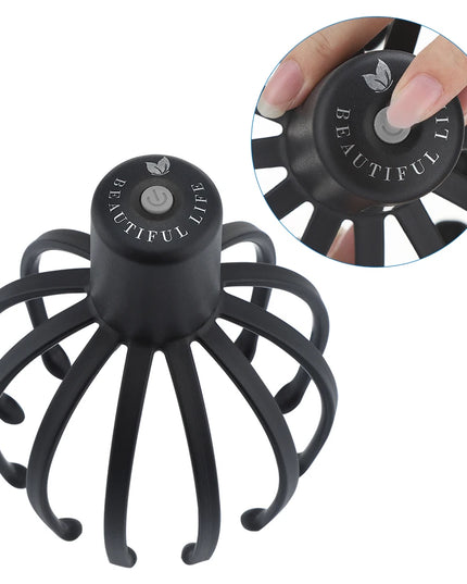 Electric Head Massager with Adjustable Settings, 12 TPE Massage Claws, USB Rechargeable Device