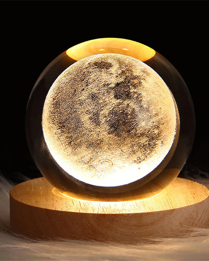 Crystal Ball Night Lights Glowing Planet Galaxy Astronaut 3D Moon Table Lamp USB Atmosphere Lamp Tabletop Decorations Kid Gifts