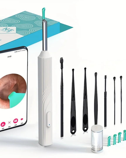 Smart Visual Ear Cleaner with 1296P Otoscope and USB-C Charging, Mini Camera Ear Wax Removal Tool and Health Care Set