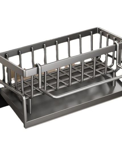 Kitchen Sink Drain Rack Organizer ABS Plastic Self-Draining Sink Shelf Soap Sponge Holder Dishcloth Towel Rack Filter Basket