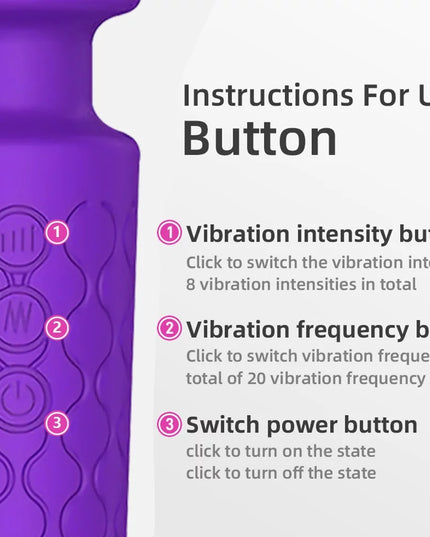 Wand Massager Vibrator with 8 Speeds 20 Vibration Modes, Personal Massager Adult Sex Toys for Women-Purple