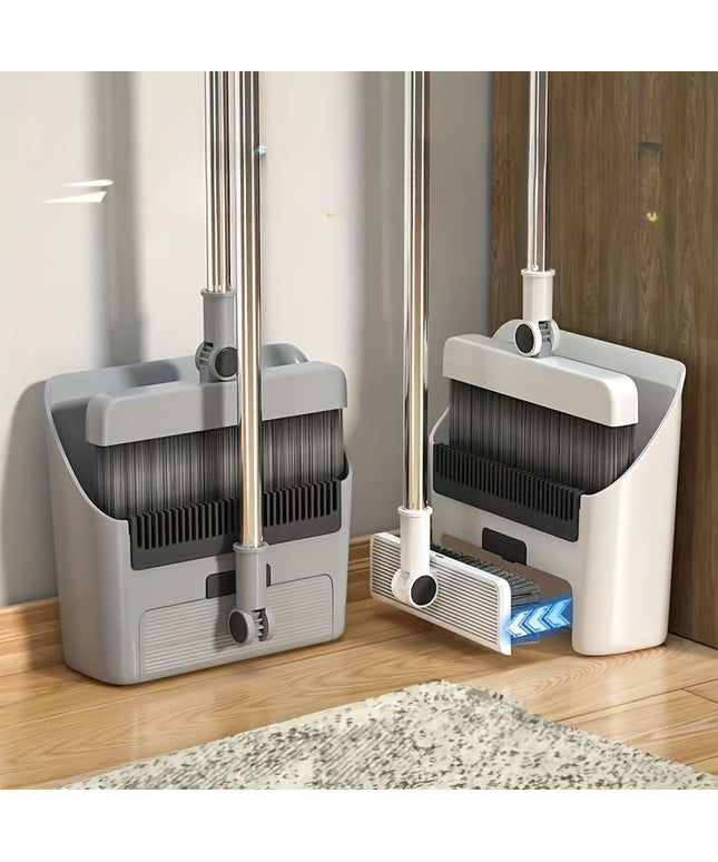 3 In1 Set, Household Broom And Dustpan Set, Long Handle Floor Cleaning Broom Dustpan Set, Rotatable Broom And Dustpan With Comb Tooth, Non-stick Hair, To Remove Dust And Garbage, For Home, Kitchen, Office, Cleaning Tool, Clea