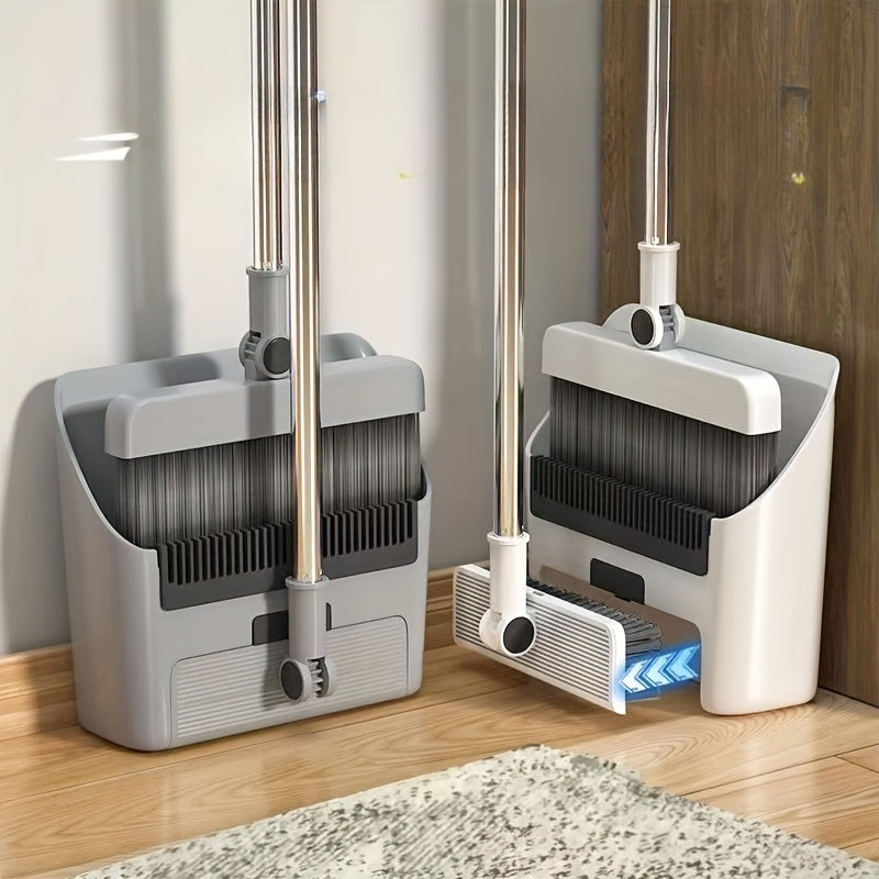 3 In1 Set, Household Broom And Dustpan Set, Long Handle Floor Cleaning Broom Dustpan Set, Rotatable Broom And Dustpan With Comb Tooth, Non-stick Hair, To Remove Dust And Garbage, For Home, Kitchen, Office, Cleaning Tool, Clea