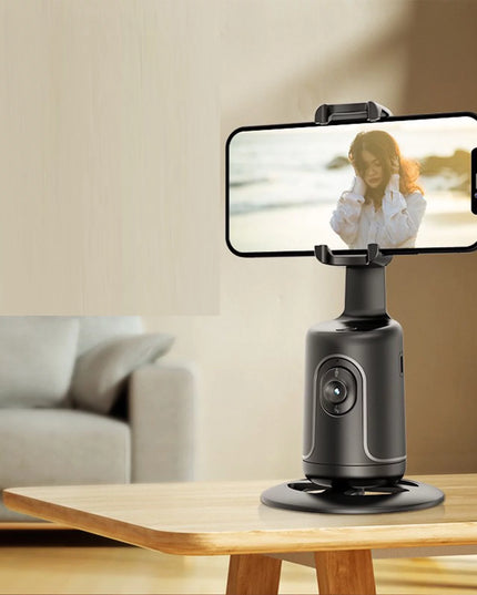 Auto Face Tracking Phone Holder Tripod, No App Required, 360° Rotation Smart Face Body Tracking Tripod Selfie Phone Camera Stand for TIK Tok, Vlog, Live Streaming, Youtube Video