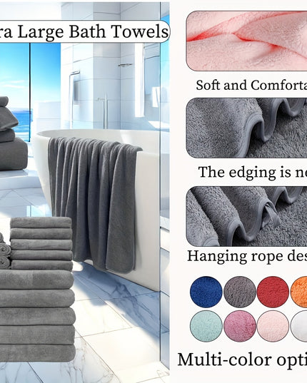 15pcs Ultra-Soft Microfiber Towel Set - Includes 300GSM Bath, Hand & Washcloths in Multiple Colors - Perfect for Home & Hotel Showers