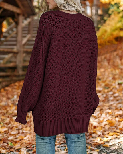 Oversized Sweaters for Women Cable Knit Chunky Pullover Sweater