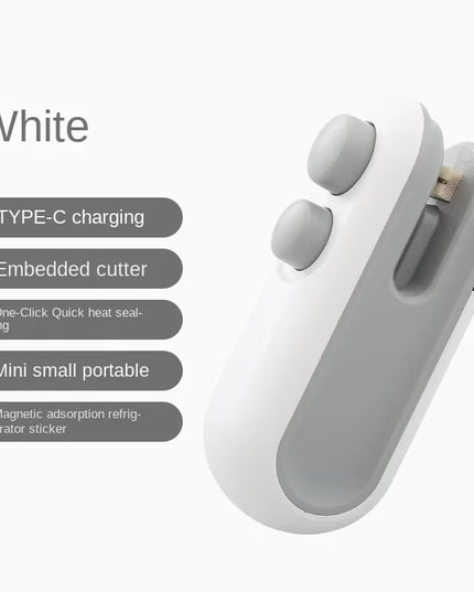 Portable Mini Sealer 2 in 1 Heat Sealer for Snacks Home Use Rechargeable Sealer Vacuum Sealer Snacks Plastic Bag Heat Sealer