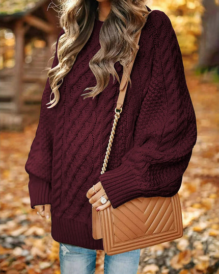 Oversized Sweaters for Women Cable Knit Chunky Pullover Sweater