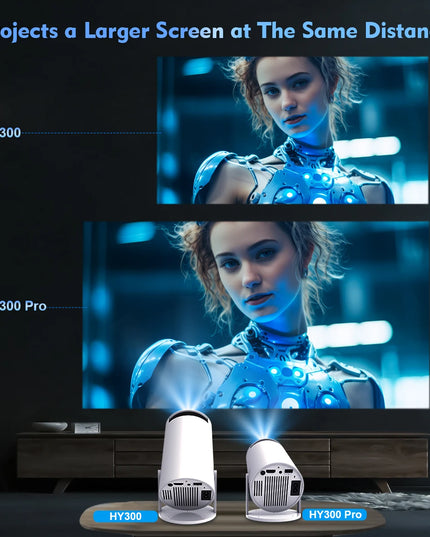 Projector Android 11 4K 1280*720P HY300 Dual Wifi 260ANSI 180°Flexible BT5.0 Cinema Outdoor Portable Projetor HY300 Pro