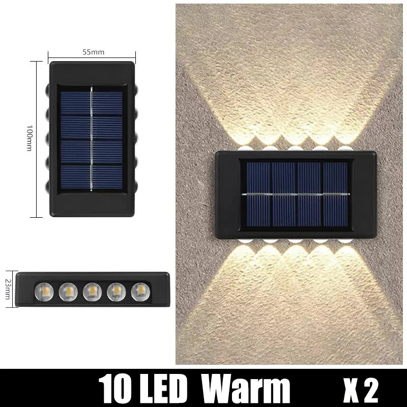 1pc 6-10 LEDs Solar Outdoor Wall Decorative Landscape Lighting Lights Fixtures Suitable For Courtyard Villa Fence Terrace Garden