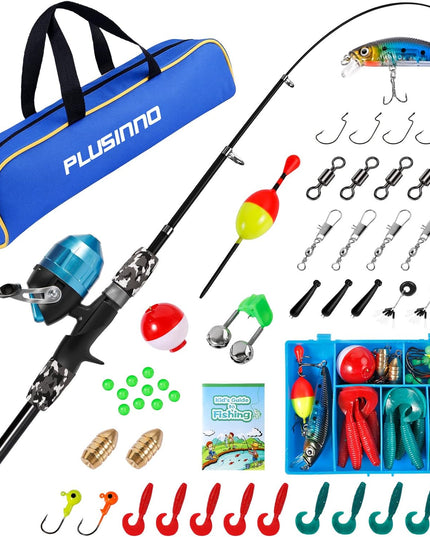 Kids Fishing Pole with Spincast Reel Telescopic Fishing Rod Combo Full Kits for Boys, Girls, and Adults