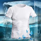 Running T-shirt Men Summer Ice Silk Thin Top Reflective Printing Quick Dry Short Sleeve Breathable Fitness Sports T-shirt 5XL